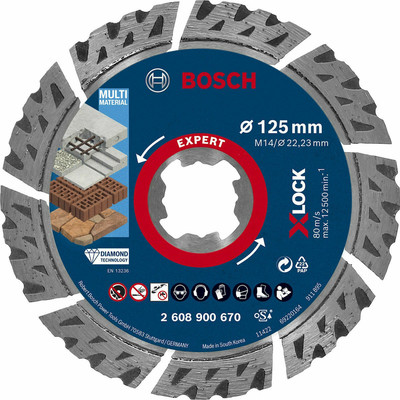Product Δίσκος Κοπής Bosch EXPERT X-LOCK Multi Material 125 x 22,23 x 2,4 x 12 base image