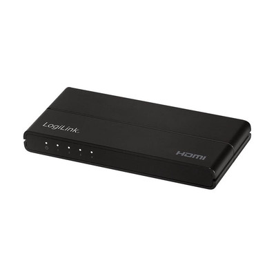 Product HDMI splitter LogiLink 1x4-Port, 4K/60Hz, downscaler, black base image