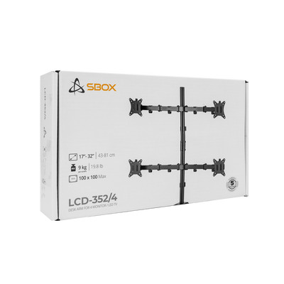 Product Βάση Monitor Sbox TABLE STAND FOR 4 17'-32' VESA 100x100 MAX base image