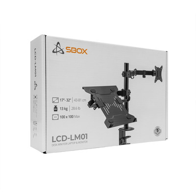 Product Βάση Monitor Sbox AND LAPTOP 17'-32' / 43 - 81cm VESA 100x100 MAX base image