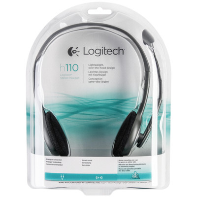 Product Headset Logitech H 110 Stereo silver retail base image