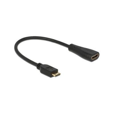 Product Καλώδιο HDMI Delock Ethernet A -> mini C F/M 0.23m base image