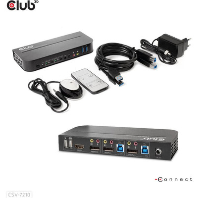 Product KVM Switch Club 3D 4K60Hz 2x DP > HDMI oder DP/2xUSB/Audio base image