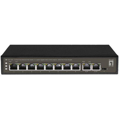 Product Network Switch LevelOne 8x FE FGP-1031 2xGE 120W 8xPoE+ base image