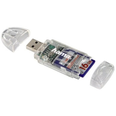 Product Card Reader Hama USB 2.0 8in1 SD/microSD transparent 91092 base image