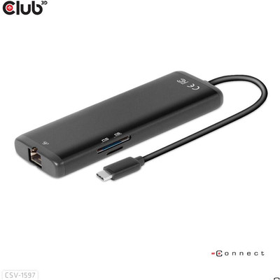 Product Docking Station Canyon USB-8-in1 USB-C > HDMI/DP/2xUSB/USB-C/RJ45 100W retail base image