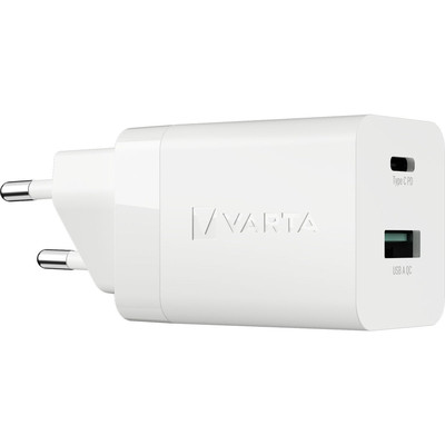 Product Φορτιστής Πρίζας Varta Speed 38W GaN PD USB-C 20W + USB-A 18W, white base image