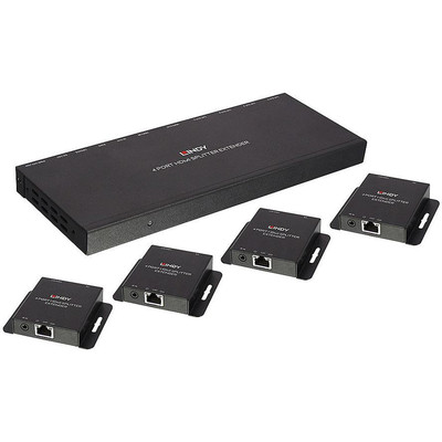 Product HDMI Extender Lindy & Splitter & IR Cat6 Loop Out 4 Port 50m base image