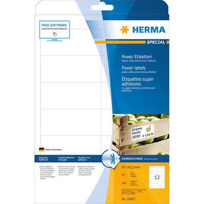 Product Ετικέτες Herma A4 White 97x42,3 mm extrem haftend 300 pcs. base image
