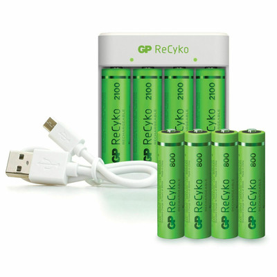 Product Φορτιστής Μπαταριών GP ReCyko E111 4-Port USB Charge + 4xAA 2100mAH + 4x AAA 800mAh base image