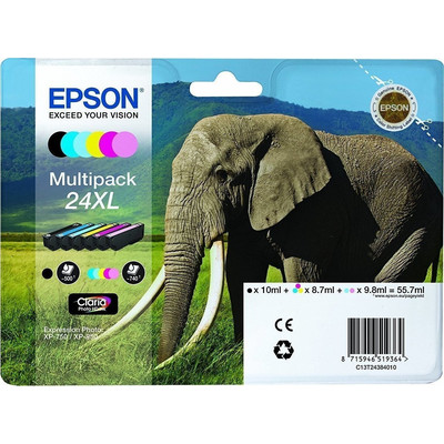 Product Μελάνι Epson 24XL Multipack - 6-pack - XL - black, yellow, cyan, magenta, light magenta, light cyan base image