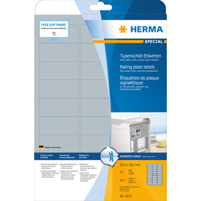 Product Ετικέτες Herma Rating Plate 4222 25 Sheets 675 pcs. 63,5x29,6 base image