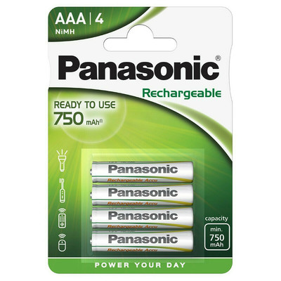 Product Επαναφορτιζόμενες Μπαταρίες 1x4 Panasonic NiMH Micro AAA 750 mAh Rechargeable Evolta base image