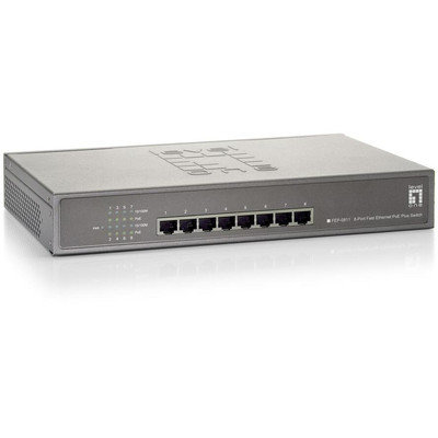 Product Network Switch LevelOne 8x FE FEP-0811W250 19" 250W 8xPoE base image