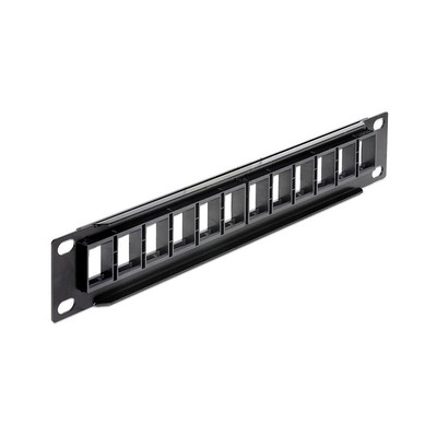 Product Patch Panel Delock 1HE 12 Keystone Ports Black base image