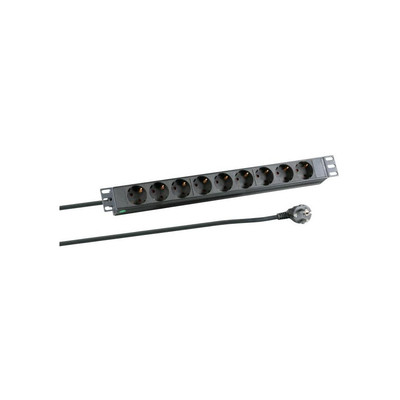 Product Πολύπριζο EFB 19" 1HE 9fach 2.0m without switch, schw. base image