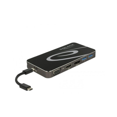 Product Docking Station Delock USB Type-C 3.2 4K HDMI + DP USB Hub base image