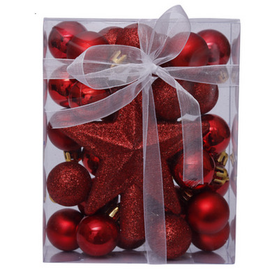 Product Χριστουγεννιάτικες Μπάλες Artezan 3cm Full Set Κόκκινο + Αστέρι Κορυφής Δέντρου 30pcs/box base image