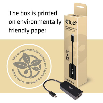 Product Αντάπτορας Δικτύου USB Club3D 3.2 Typ C > RJ-45 2.5Gb retail base image
