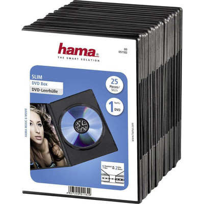 Product Θήκη DVD Hama Slim Jewel pack of 25, black 51182 base image