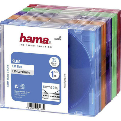 Product Θήκη CD 1x25 Hama Slim Box coloured 51166 base image