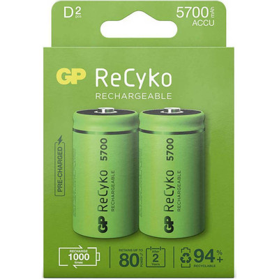 Product Επαναφορτιζόμενες Μπαταρίες 1x2 GP ReCyko NiMH D Mono 5700 mAH, ready to use base image