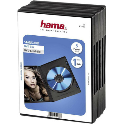 Product Θήκη DVD Hama 5-Pack black 51297 base image