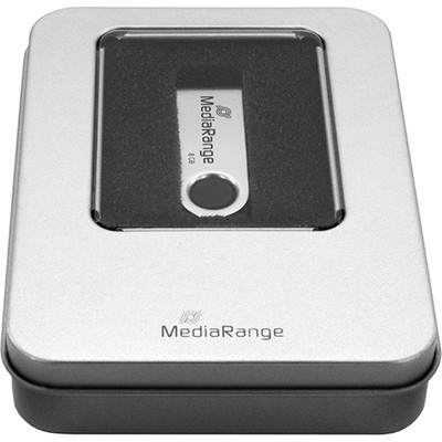 Product Storage Box MediaRange aluminum for USB sticks silver base image