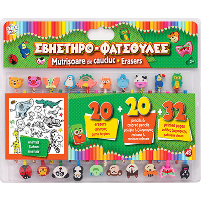 Product Σετ Σβηστηράκια AS Pencils Erasers And Printed Pages - Animals (1023-66118) base image