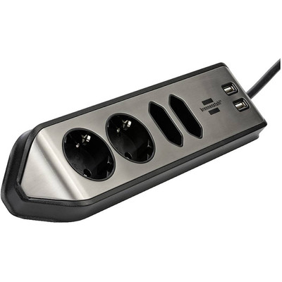 Product Πολύπριζο με USB Brennenstuhl estilo Corner 4-way Extension Lead silver/black base image