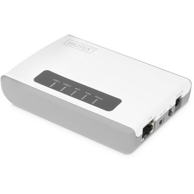 Product Print Server Digitus 2-Port USB2.0 Wireless Multif. Netw.300Mbps base image