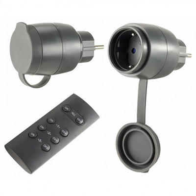 Product Εξωτερική Πρίζα Ρεύματος Wi-Fi REV Radio Switch Set 2 + 1 Mini outdoor black base image