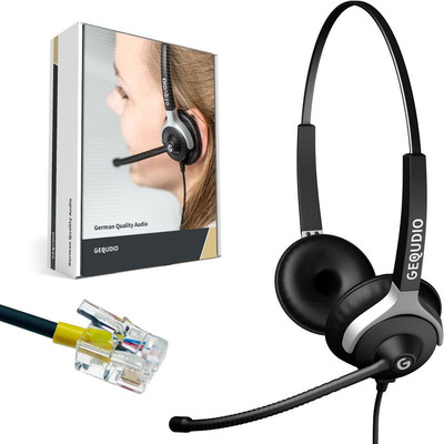 Product Headset GEQUDIO 2-ear for Mitel, Aastra, Poly, Gigaset-RJ cable base image