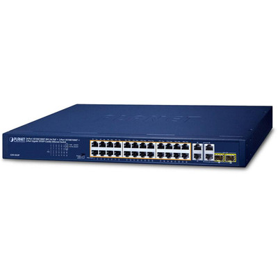 Product Network Switch Planet 24-Port GE GSW-2824P 802.3at PoE+ base image