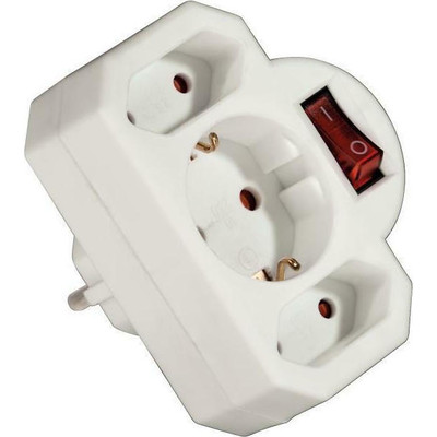 Product Πολύπριζο Hama Multi Socket 3-fold adapter with switch white base image