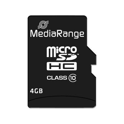 Product Κάρτα Μνήμης MicroSD 4GB MediaRange SD CL.10 inkl. Adapter base image