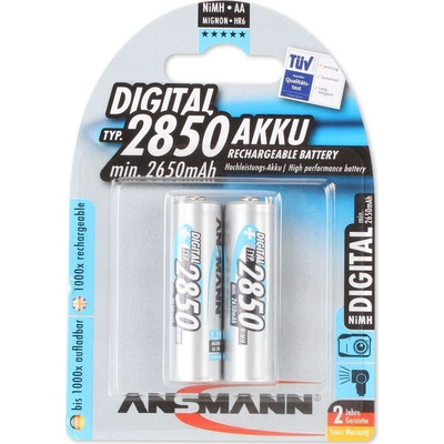 Product Επαναφορτιζόμενες Μπαταρίες 1x2 Ansmann NiMH rech. 2850 Mignon AA 2650 mAh DIGITAL base image