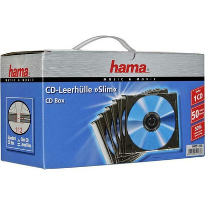 Product Θήκη CD 1x50 Hama Jewel SlimLine Transparent-black 51269 base image