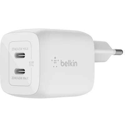 Product Φορτιστής Πρίζας Belkin Dual 65W PD USB-C, white PPS-Tech.WCH013vfWH base image