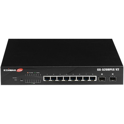 Product Network Switch Edimax Pro 8x GE GS-5208PLG V2 (POE) base image