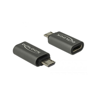 Product Αντάπτορας USB Delock mikroB 2.0 male > USB-C 2.0 female anthracite base image