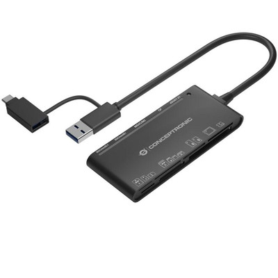 Product Card Reader Conceptronic USB3.0+/C SD,MicroSD,MMC,M2,CF sw base image