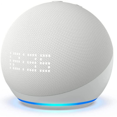 Product Smart Hub Amazon Echo Dot 5 white with clock base image