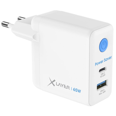 Product Φορτιστής Πρίζας Xlayer 65W USB Typ C power stop function white base image