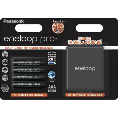 Product Επαναφορτιζόμενες Μπαταρίες 1x4 Panasonic Eneloop Pro Micro AAA 930 mAh + Akkubox base image