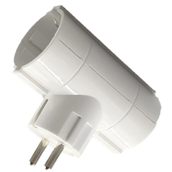 Ταφ Lamtech Splitter With 2 SCHUKO OUTLETS WHITE