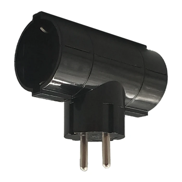 Ταφ Lamtech Splitter With 2 SCHUKO OUTLETS Black
