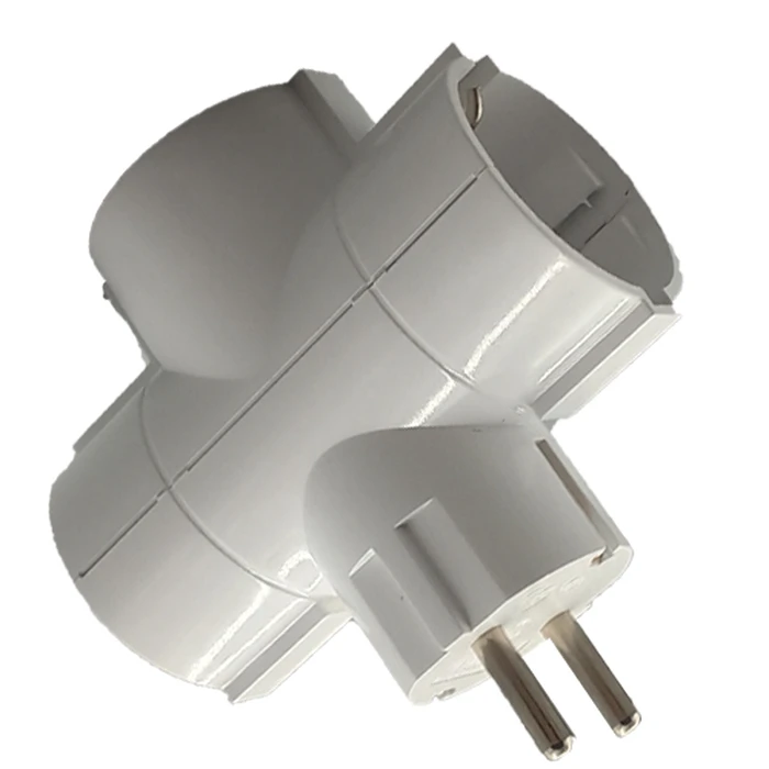 Ταφ Lamtech Splitter With 3 SCHUKO OUTLETS WHITE