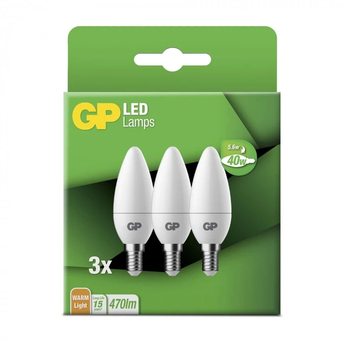 Λάμπες LED 1x3 GP Lighting B35 Candle E14, 4,9W (40W) 470lm GP 087823