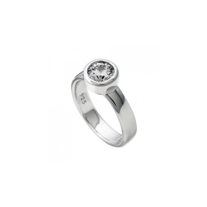 DIAMONFIRE Women's Ring Size 17.5 - Sterling Silver 925 with 7mm Zirconia